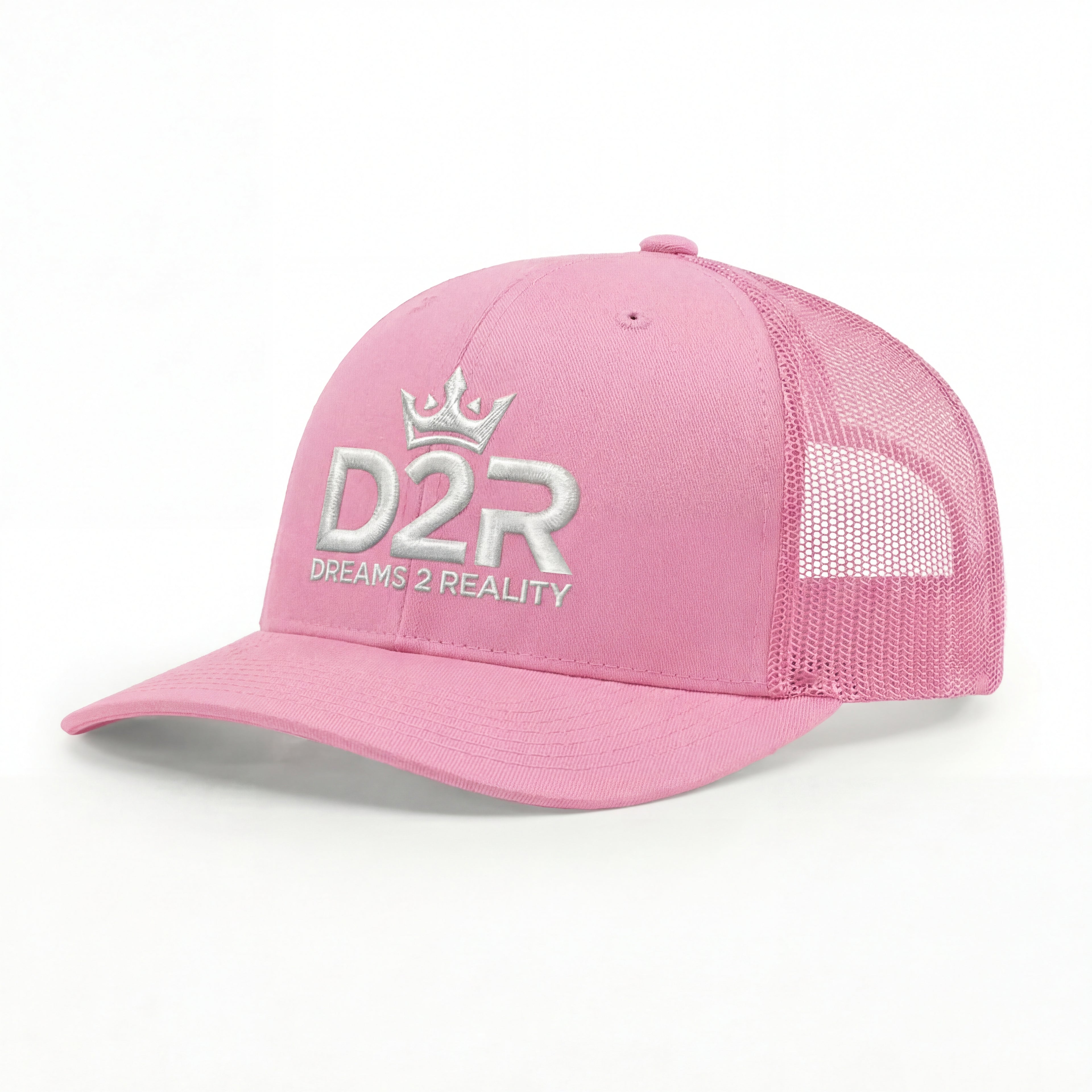 Pink D2R Rhinestone Trucker Cap — Sparkle Crown Snapback Hat